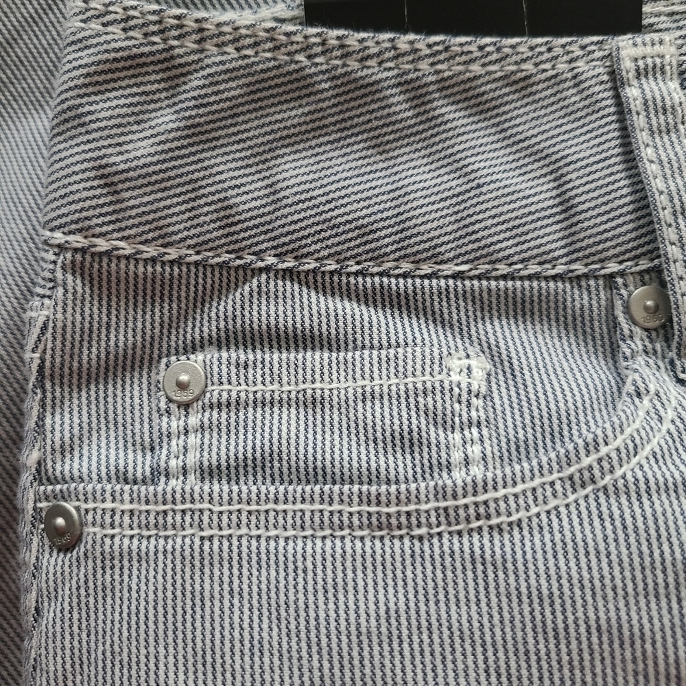 Gap Blue Pinstripe Mini Skirt Size 2 - Picture 5 of 9